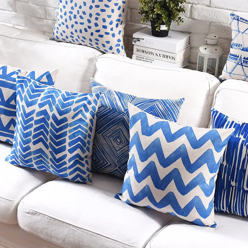 High Quality Mediterranean style geometrical pattern pillow case decorative for home decor