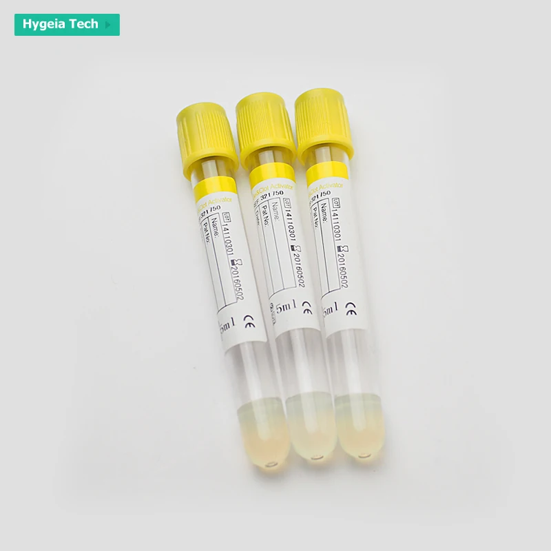  Желтая пробирка с гелем для забора крови пэт