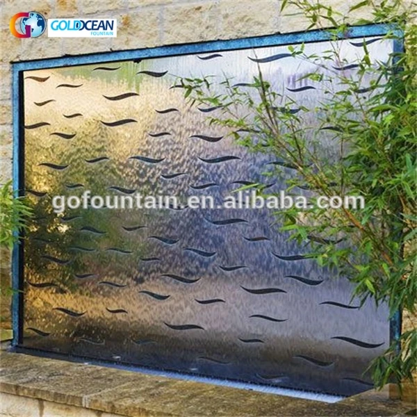 Outdoor Swimming Pool Square Waterfall Rocks and Natural Plants