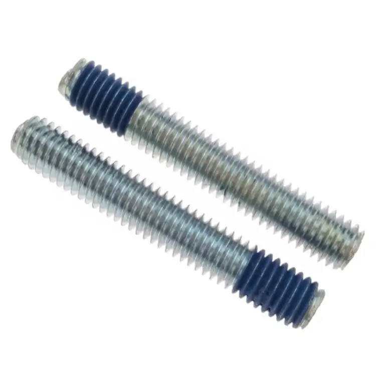 
Galvanized Steel Thread Stud Bolt M5 Rod Headless Blue Nylock Locking 
