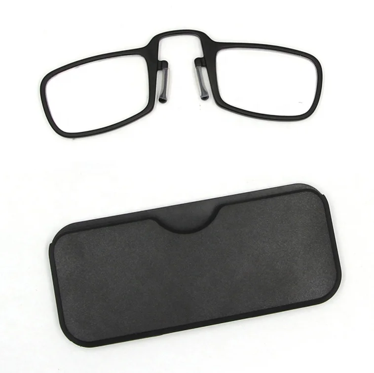 
trendy CE compact reading glasses high nose bridge clip nose reading glasses stick phone 