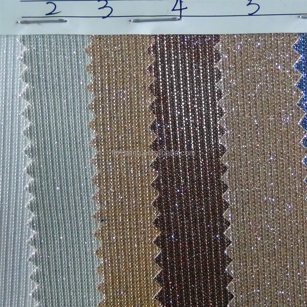 Metallic moonlight bonding knit fabric with PU base rib knit fabric