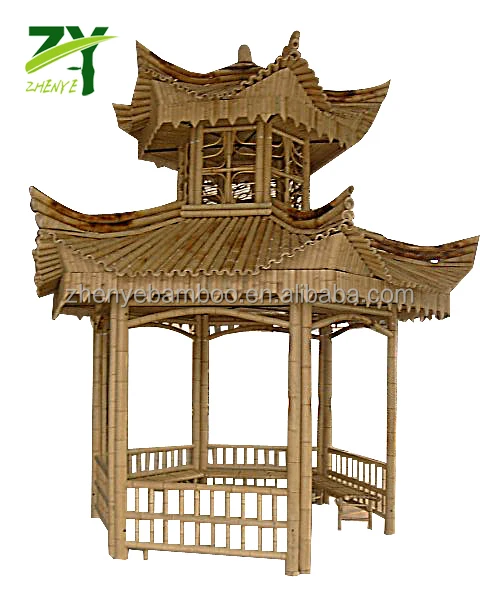 
ZY-611 Bamboo Gazebo Bamboo Pavillion Bamboo House with Factory OEM Price !! 