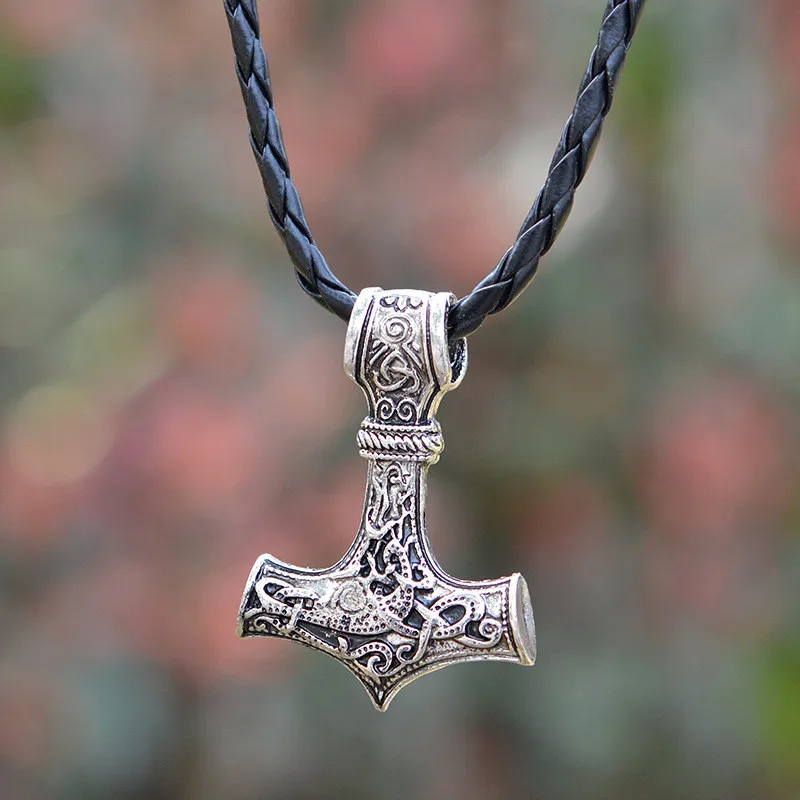 Мужское скандинавский ожерелье с кулоном Молот Тора в скандинавском стиле
