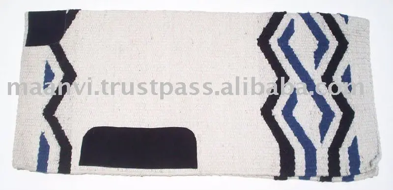Lightweight Western Woolen Saddle handmade Blanket and Handloom Dari Pad/ Custom design woolen saddle blanket