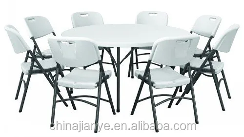 Folding Table Round Table 10 Seater Event 5ft Round Plastic Outdoor Table Modern 200kgs Dia 28 1 Mm
