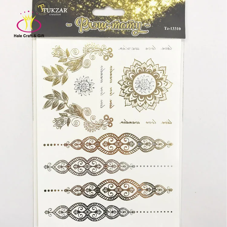 Waterproof Skin Safe Sexy Body Metallic Gold Temporary Tattoo Sticker