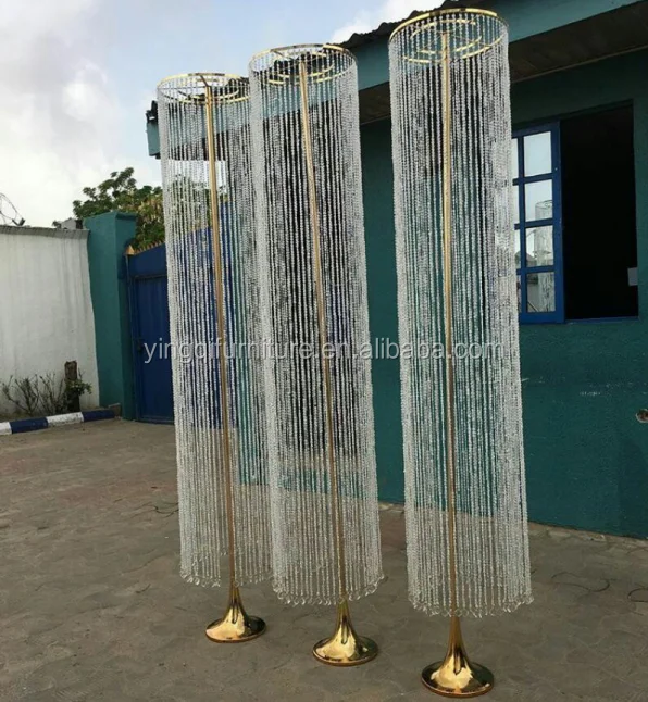 Luxury Tall Wedding Crystal Waterfall Flower Stand