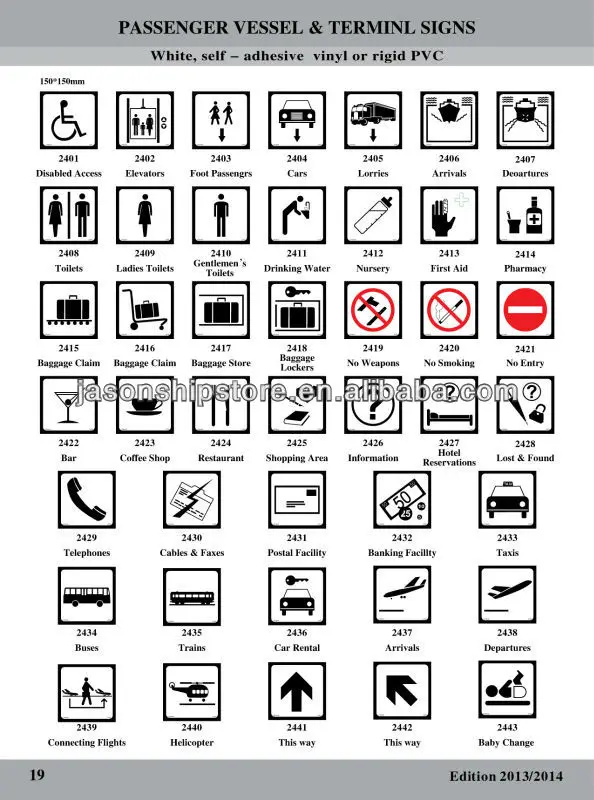 Passenger Vessel And Terminal Sign IMO Symbols