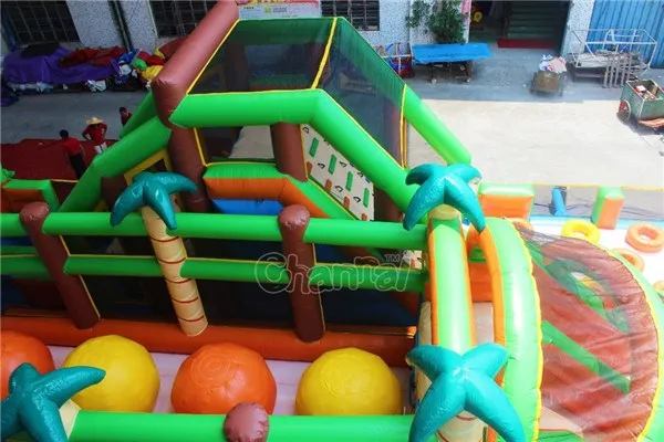 giant inflatable interactive adult game  inflatable obstacle course Jungle Inflatable Wipeout game