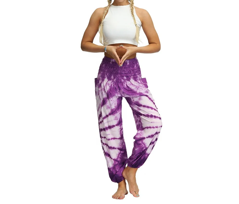 
Factory Supply Tie Dye Loose Women Harem Pants Plus Size Bohemian Style Belly Dance Pants Women Yoga Pants 