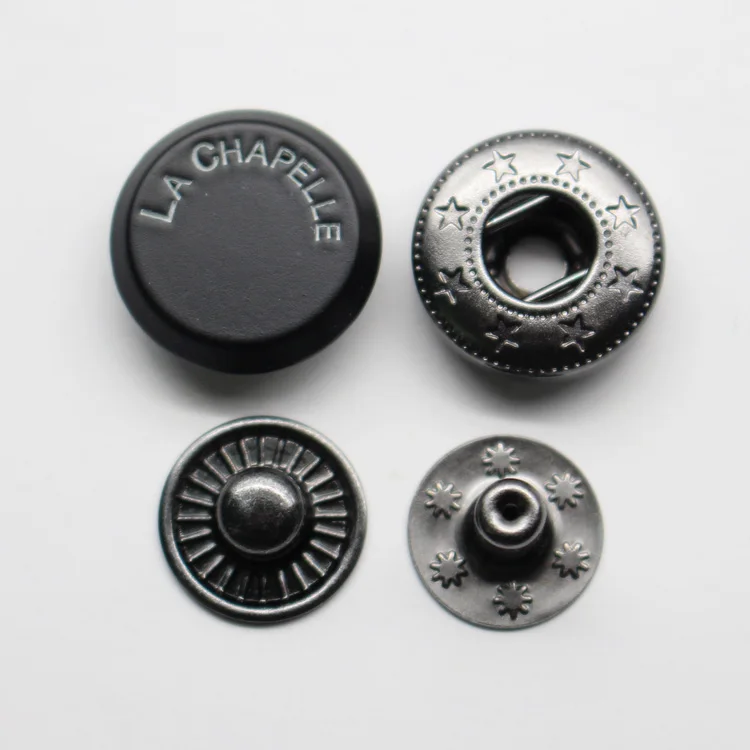 
matt black metal snap press button for jacket 