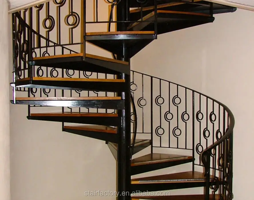 Used spiral staircase Used indoor spiral steel-wood stair Used indoor iron railings spiral staircase TS-445
