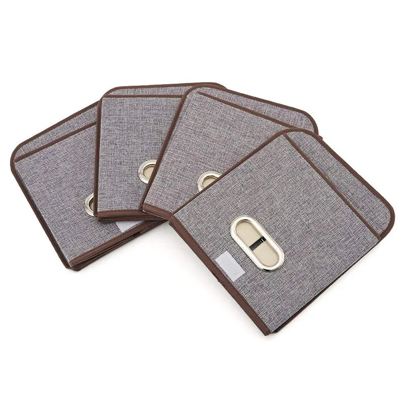 Custom Linen Storage Bin Collapsible Cubes Organizer  Fabric storage Boxes Containers Drawers with Lid for Toys