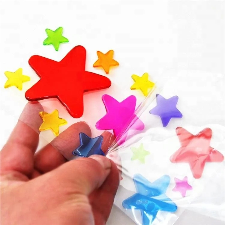 
2019 high quality romantic starshape valentine gel cling and jelly window gel sticker for decoration 