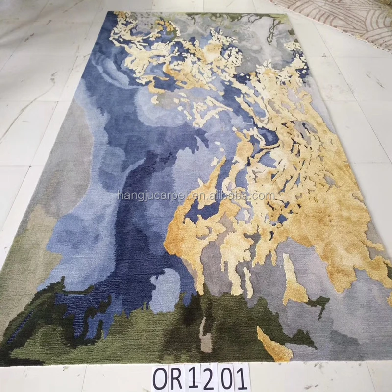 
Custom Public Luxury Hand Tufted Bamboo Silk Carpet 