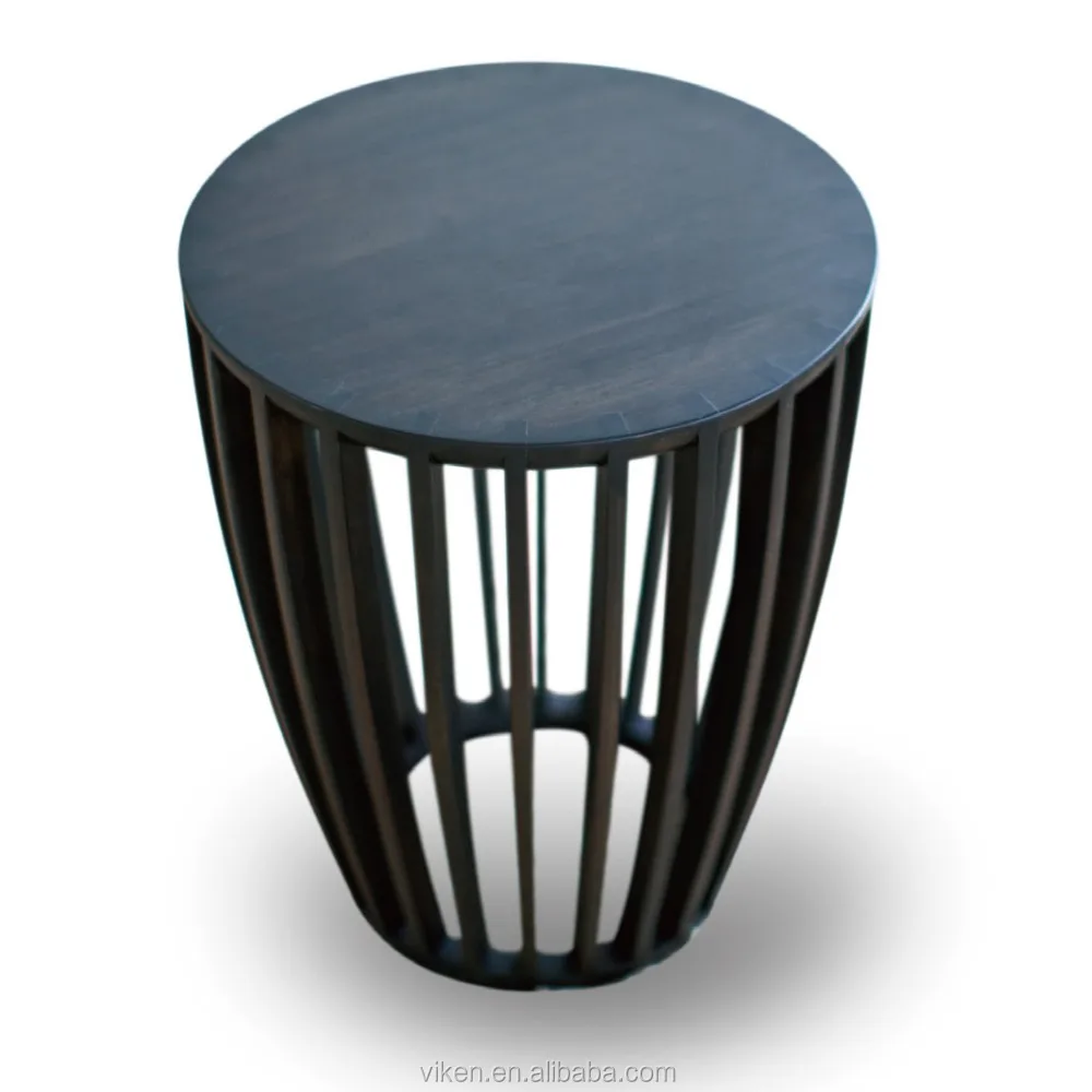 Modern unique glass top living room solid bamboo furniture round sofa Side End Coffee Table