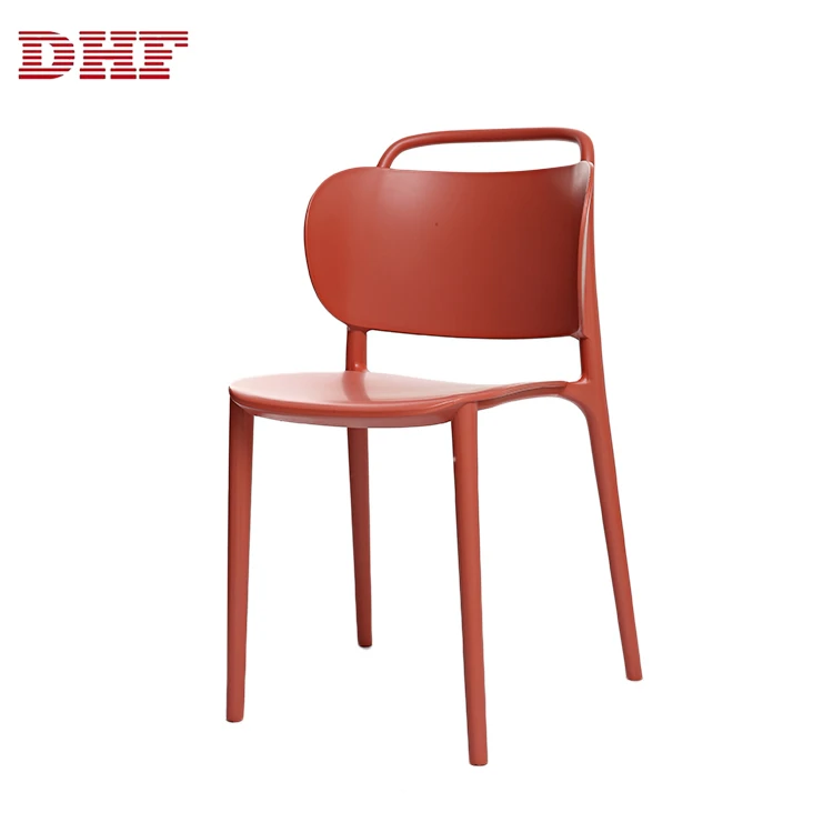 DHF Low Price Modern Armless PP Red Plastic Chair For Living Room Furniture,Outdoor Chair,plastic dining chair
