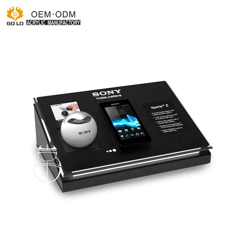 Popular Mobile Phone Display Acrylic Cell Phone Accessory Stand For Store Counter Top
