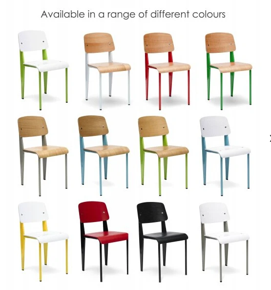 Modern colorful wooden dining room chair parts Wooden Jean Prouve Standard Chairs