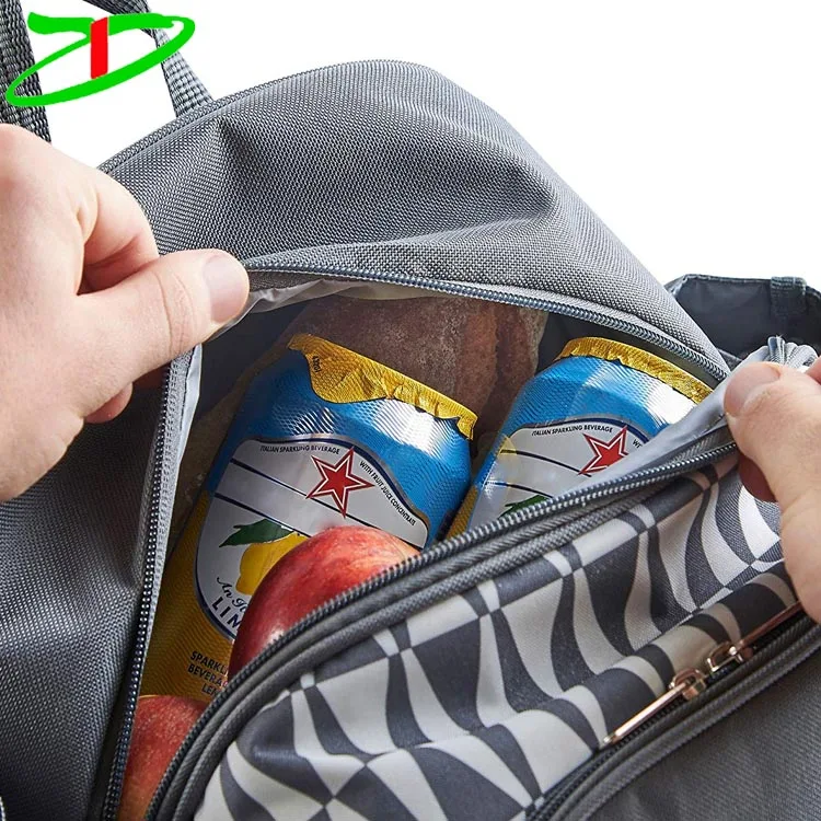 600D polyester camping picnic cooler outdoor insulated picnic bag backpack for 4 person