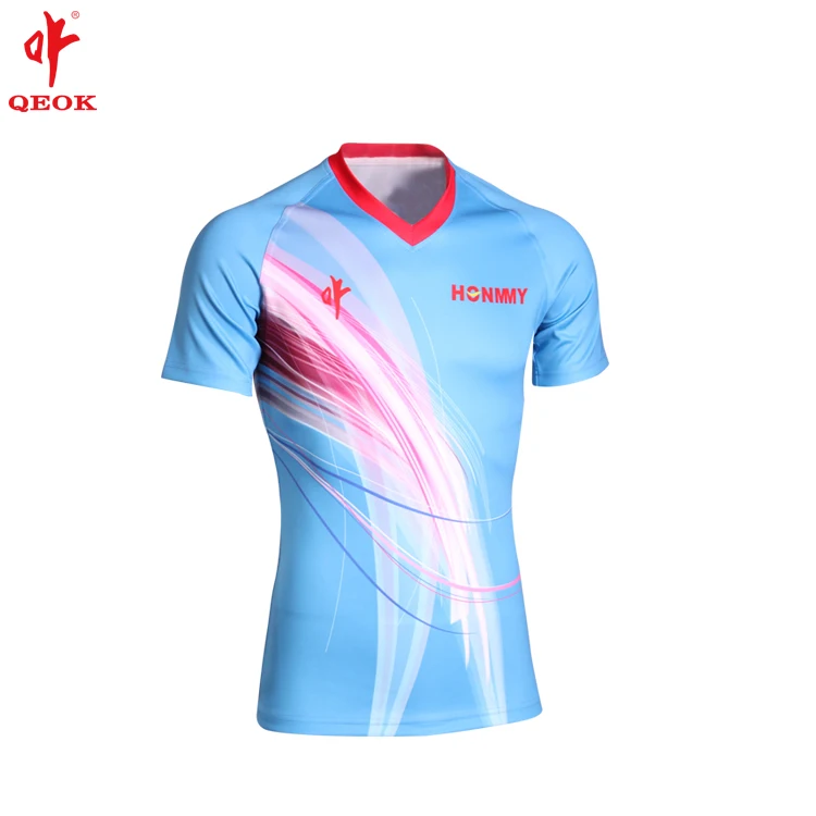 V neck training tops, all sublimation custom rugby jersey