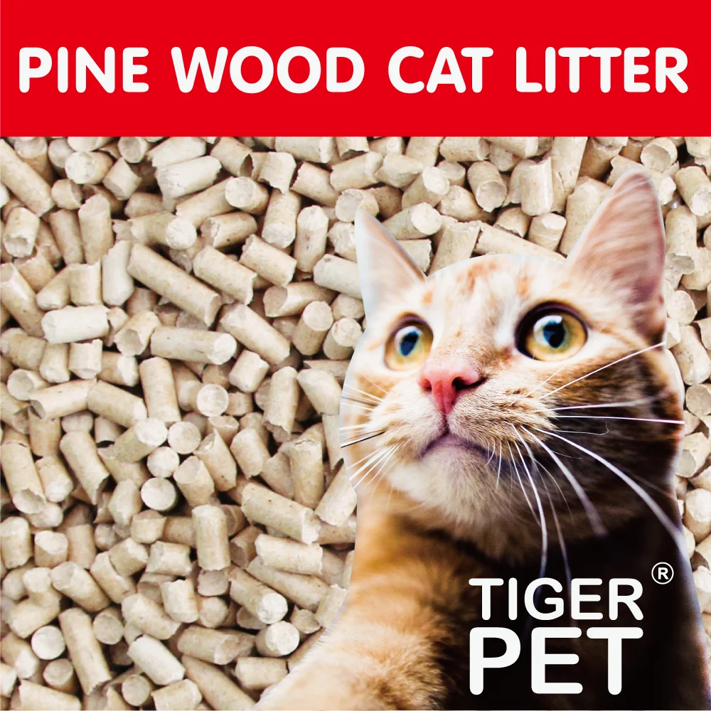 Pine wood pellet cat sand