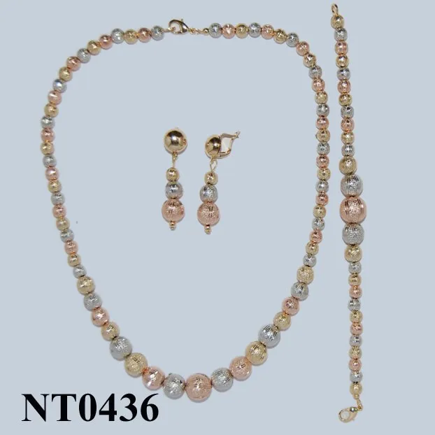 Fashion Wholesale Jewellery Beads Gold Plated Jewelry Sets, African Beads Jewelry Set