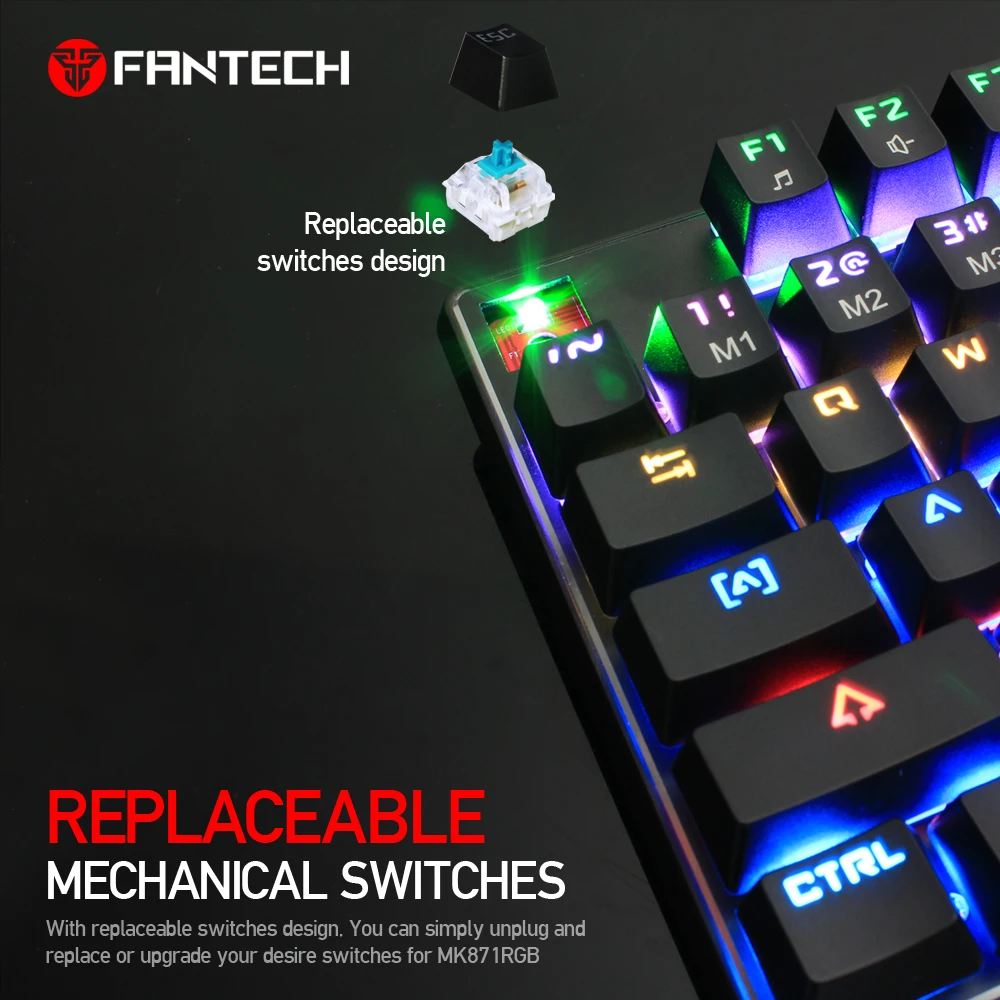 Fantech Professional Dota2 Tournament Peripherals RGB Color Adjustable Keyboard Mechanical 87Keys