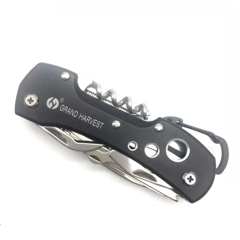 
Hot Multi multifunction Army Knife with Carabiner Hook 420 Stainsteel Steel multi purpose knife Swiss engraved Pocket Knife 