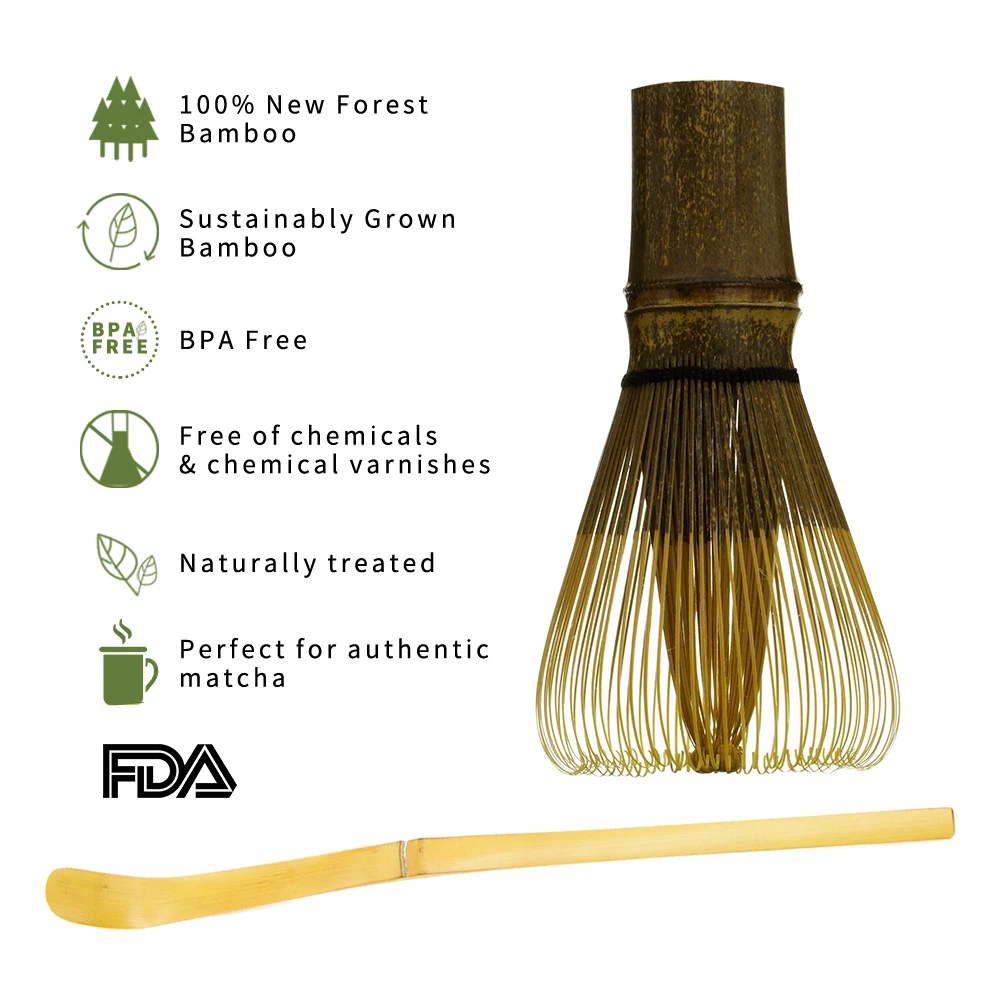 Bulk Wooden Handle Kitchen Coffee  Hand Mini Matcha 80 Prong Purple Bamboo Green tea Whisk Wiper Broom For Matcha Tea