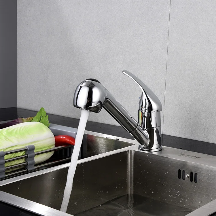 Low Price Classic Pull-Out Flexible Kitchen Sink Brass Faucet
