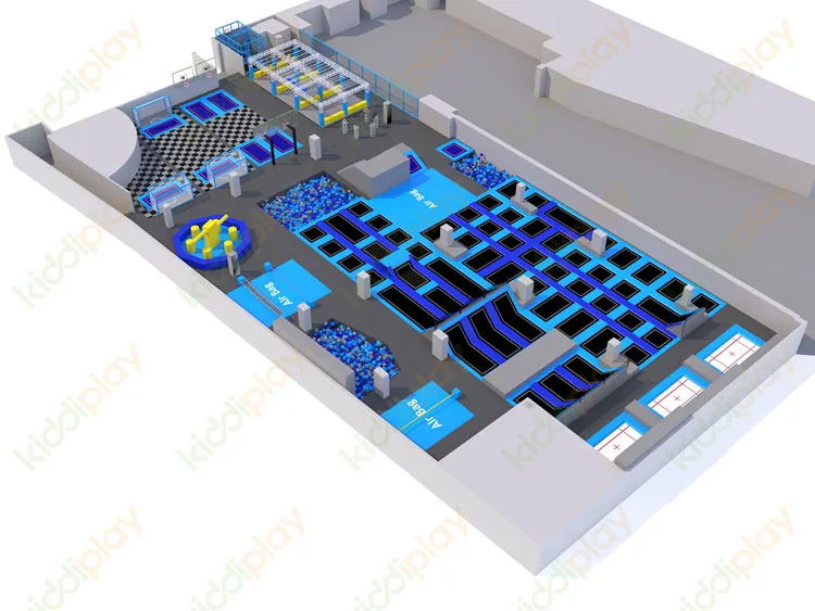 
Cheap prices obstacle course big bounce indoor trampoline park with foam pit block seesaw 