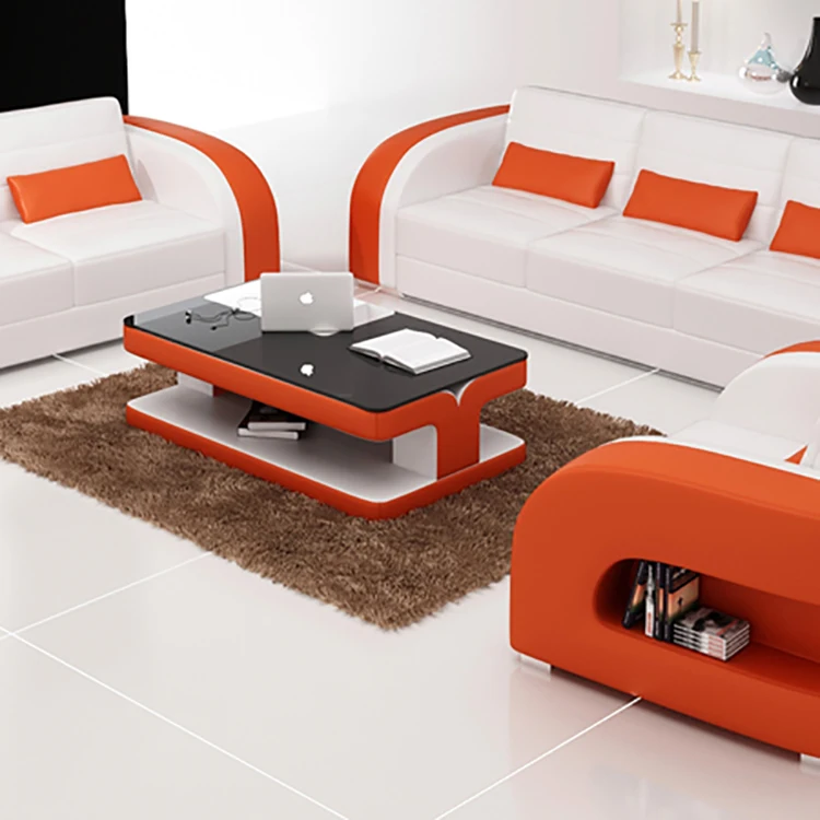 
 Кожаный диван кровати в европейском стиле, набор диванов для гостиной из Китая   (60806611847)