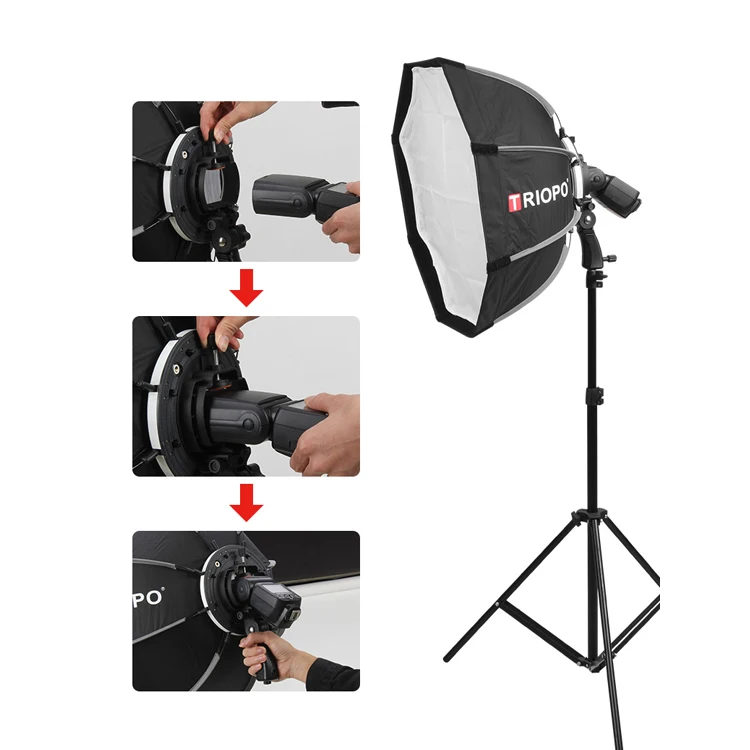 
TRIOPO KS-90 90CM Manufacture quick and easy fold speedlite softbox 