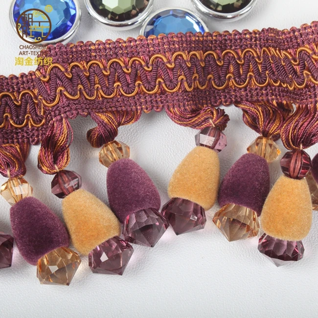 Decorative Tassel Fringe Trimming for Curtain from Hangzhou Xiaoshan