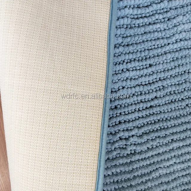 100% polyester microfiber chenille bath mat absorbent shower rug anti slip foot mat