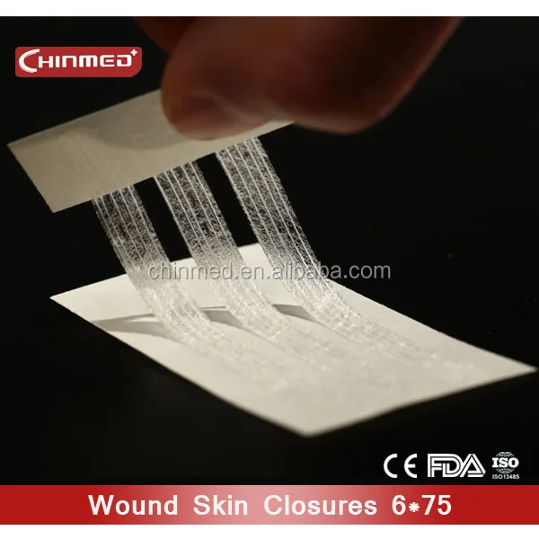 Wound skin closure surgical in medical adhesive
