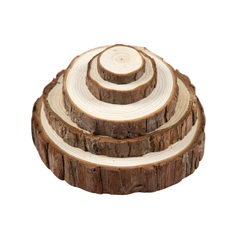 
Natural Wood Slices Round Blank Craft Rustic Wedding Ornaments Wood Chips Wood Disc 