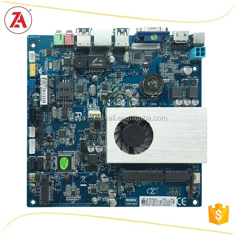 Intel Celeron N3150 MINI ITX DDR3 memory Motherboard ZA-3150AC1 support VGA/HD/LVDS Display fo rtouchscreen kiosk