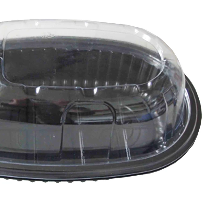 Customize Takeaway Disposable Food Container Transparent Lid Disposable Plastic Roast Chicken Container