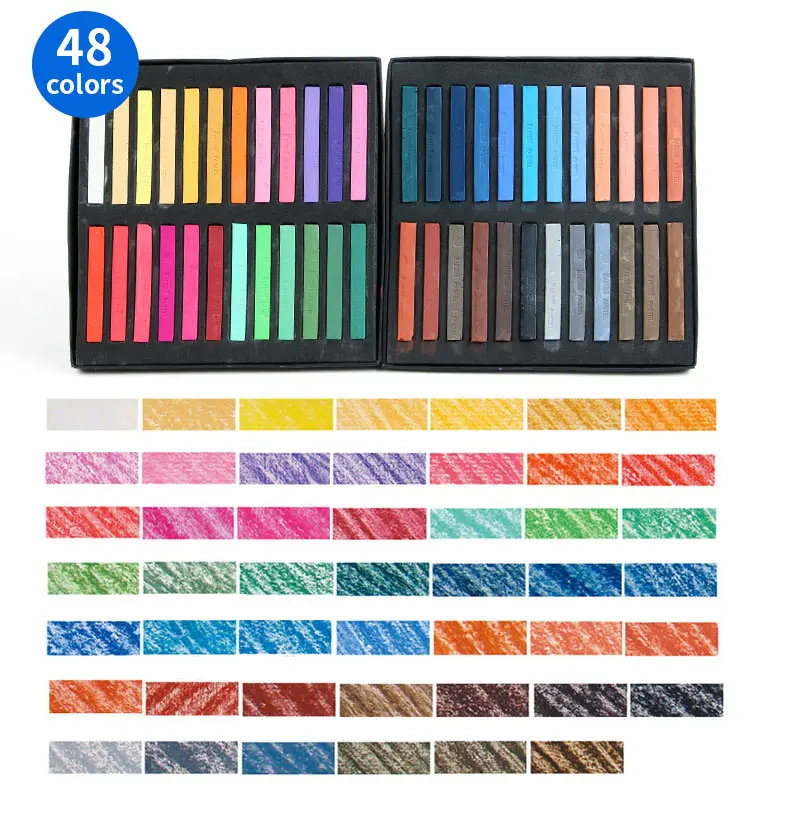 Painting Crayons Soft Pastel 12/24/36/48 Colors/Set Art Drawing Set Chalk Color Crayon Brush Stationery for Students