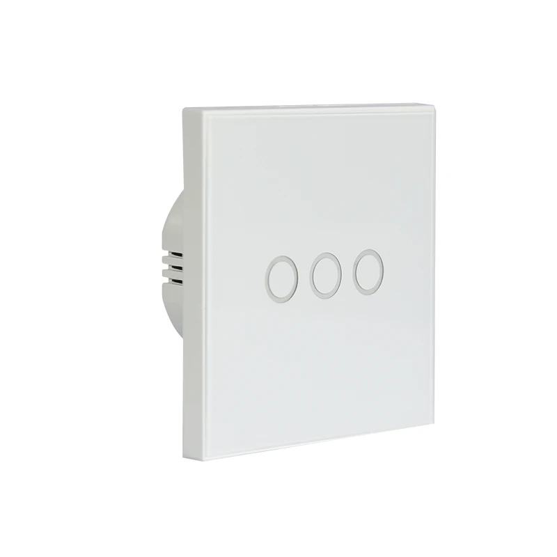 3 gangs wifi smart touch screen wall switch on-off  by tuya APP