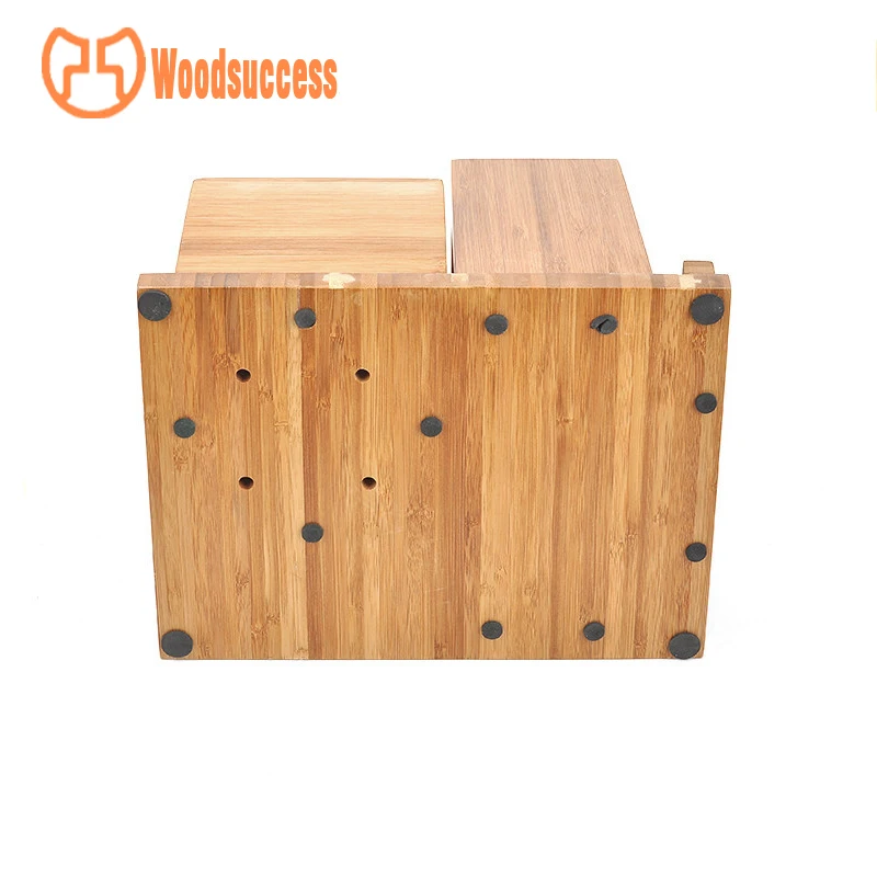 Hot sale kitchen knife holder storage box bamboo cutting board 3pcs set