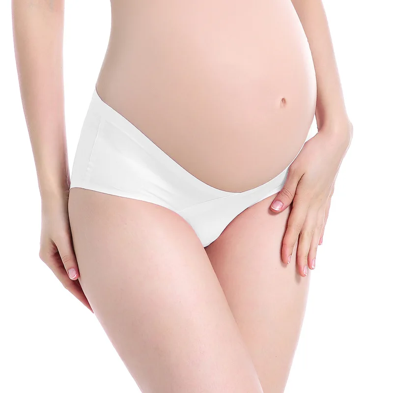 Wholesale one-piece pregnant women low waist briefs V-type seamless stomach lift triangle underwear underwear maternity
