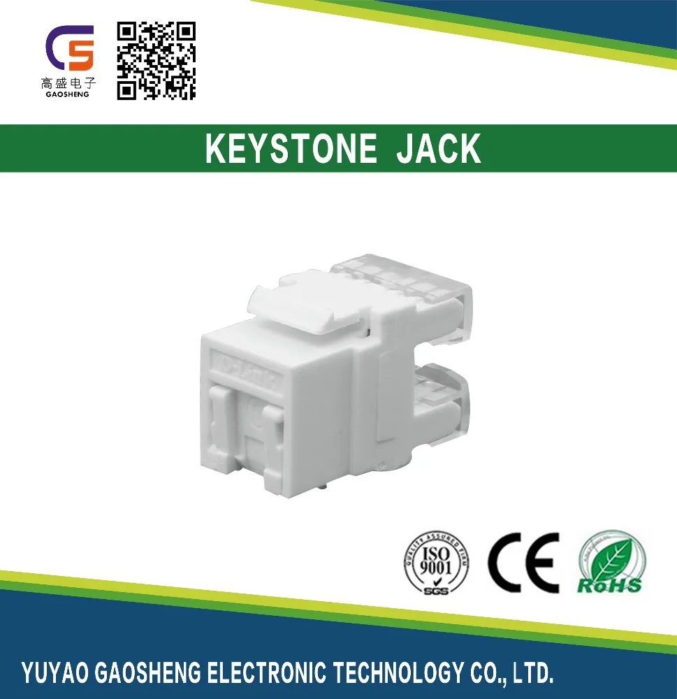 
 Сделано в Китае 180 Градусов Cat6 Cat5e RJ45 Keystone Jack С Крышкой Нинбо завод  