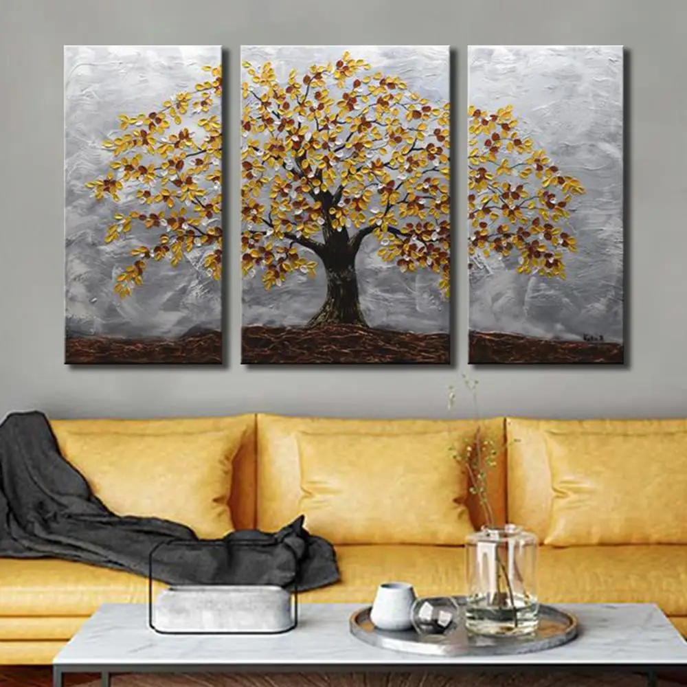 
Heavy Texture Handmade Landscape Flower Tree Abstract Modern Art Painting on Canvas 