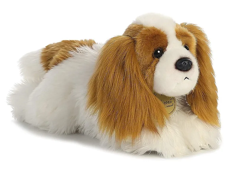 30cm white and brown stuffed Cavalier King Charles dog china plush toys