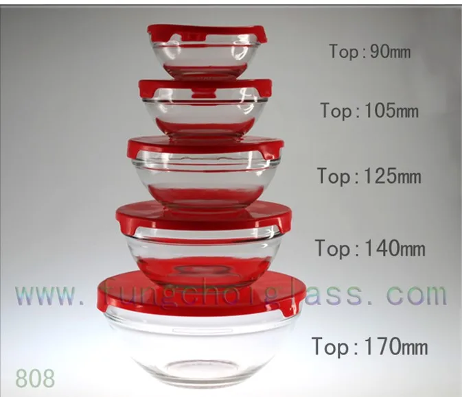 5pcs set salad glass bowl