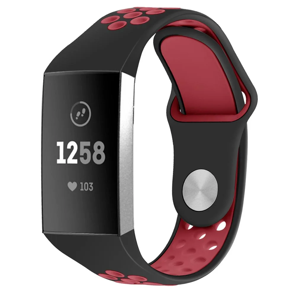 Tschick Two-Tone Bands for Fitbit Charge 3 / Charge 3 SE, Replacement Accessory Sport Band Compatible for Fitbit Charge 3